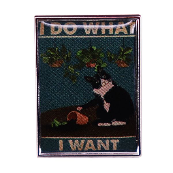i do what i want pin idyllic swallowtail coat cat brooch cute anime movies games hard enamel pins collect metal cartoon brooch, Blue